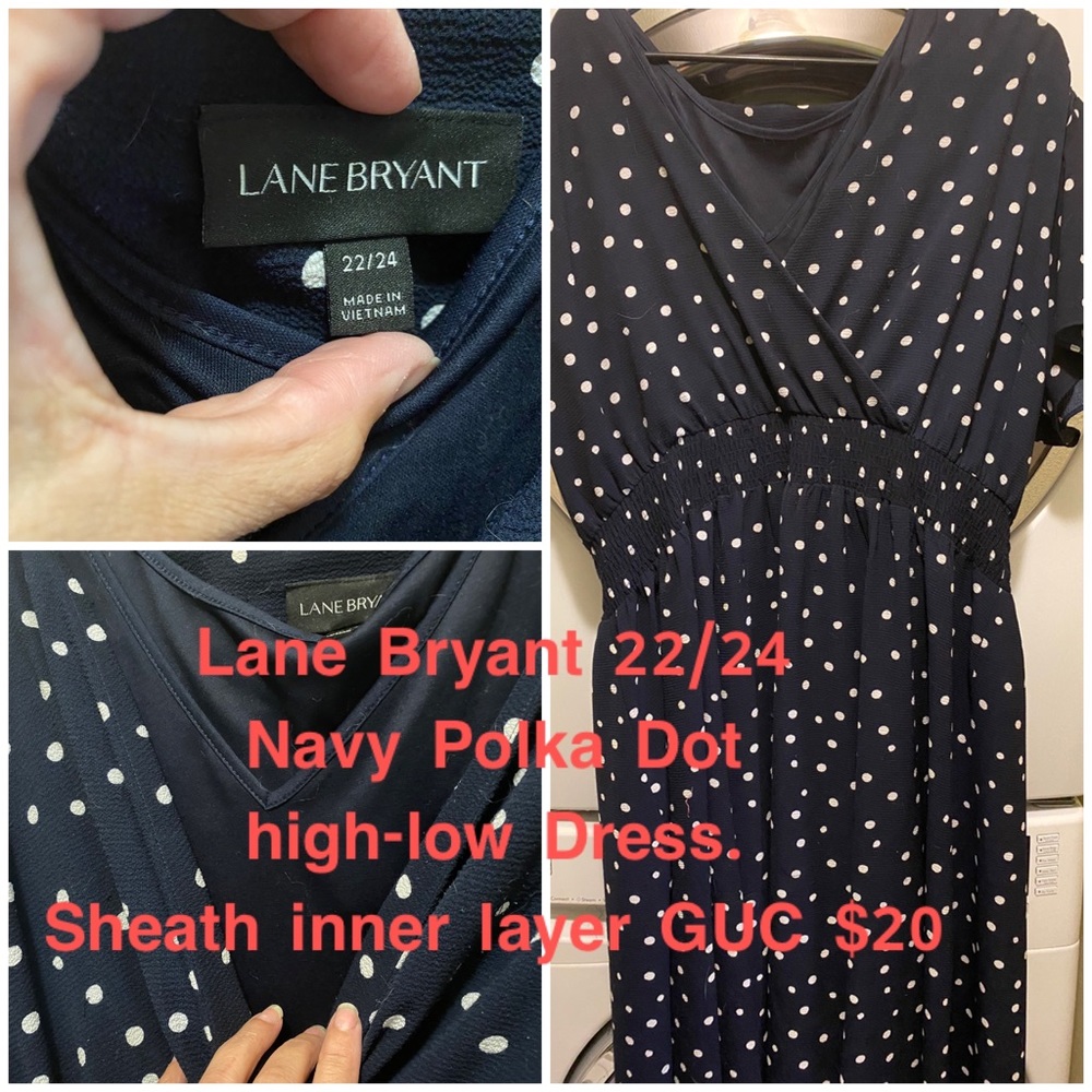 Navy polka dot Lane Bryant 22/24 dress